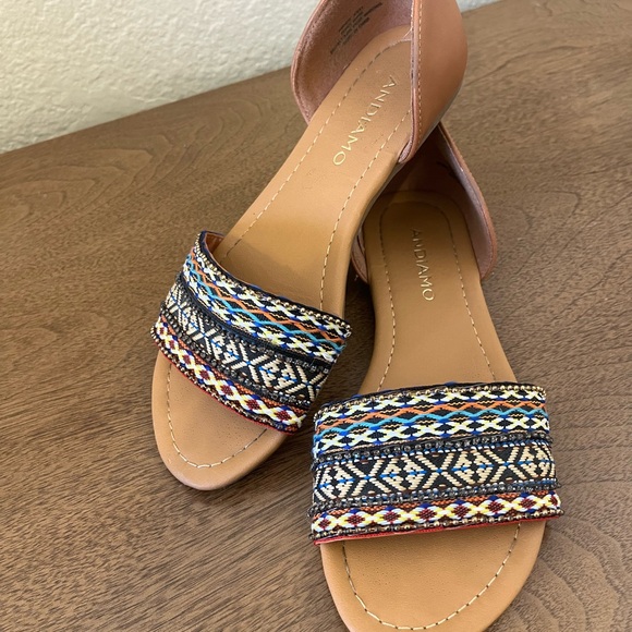 Summer Boho Slip on Open Toe Sandles/Slides - Picture 2 of 4